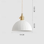 economico Luci a sospensione-lampada a sospensione moderna di metà secolo lampada a sospensione in vetro lattiginoso lampadario in ottone spazzolato lampada a sospensione rustica a cupola piccola 19 cm 85-265 V