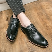 economico Formale-scarpe classiche da uomo in stile oxford marrone con dettagli brogue - eleganti calzature formali per lavoro ed eventi