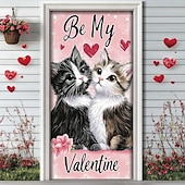 abordables Mariage-décorations extérieures de la Saint-Valentin, couvre-portes, tapisserie de porte, rideau de porte, décoration, toile de fond, bannière de porte intérieure/extérieure pour porte d'entrée, couple de