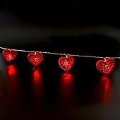 abordables Guirlandes lumineuses à piles-Guirlande lumineuse élégante pour réception de mariage, 1 pièce de 1,65 m à 10 LED, pour la Saint-Valentin, en fer, pour une demande en mariage, un festival, une atmosphère intérieure, une