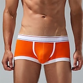 preiswerte Boxershorts für Herren-Herren 1 pc Unterwäsche Boxer Boxer-Shorts Patchwork Polyester Atmungsaktiv Weich Komfortabel Farbblock Mittlere Hüfthöhe Gelb Rote