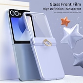 Недорогие Чехлы для Samsung-Чехол для телефона для Samsung Galaxy Z Flip 6 Z Flip 5 Задняя Обложка Кольцевой Застежка Ударопрочный Ретро PC