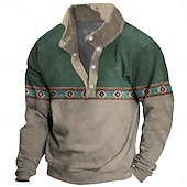abordables Sweats 3D homme-Homme Ethnique Sweats à Capuche Sweat shirt manche longue Sweat-shirt Col Mode Ethnique Décontractées Print Vacances Patchwork Hiver Printemps &amp; Automne