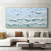 preiswerte Blumen-/Botanische Gemälde-3D-Wellenmalerei, handgefertigtes blaues Ozean-Ölgemälde, zeitgenössisches Indigo-Gemälde auf Leinwand, große Kunst, Ozean-Meer-Gemälde, Wohnkultur-Gemälde, 3D-Wellen-Ölgemälde, Strandgemälde,