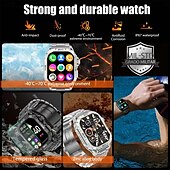 お買い得  スマートウォッチ-k63 スマートウォッチ 1.96 AMOLED スクリーン Bluetooth 通話 スポーツトラッカー 380mAh 長時間スタンバイ 健康モニター メンズ スマートウォッチ