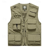 preiswerte Westen-Herren Weste für Wanderer Wander-Fleeceweste Ärmellos Weste Außen Atmungsaktiv Komfortabel Mehrere Taschen Polyester Schwarz Armeegrün Rot Jagd Angeln Klettern