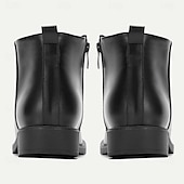 cheap Dress Boots-Men&#039;s Classic Black Ankle Boots – Sleek Minimalist Design with Side Zip, Comfortable Everyday Footwear for Fall &amp; Winter