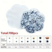 cheap Party Supplies-700PCS Plastic Wiggly Googly Eyes Set for Dolls and Crafts Assorted Sizes 4-12MM Suitable for Ages 14