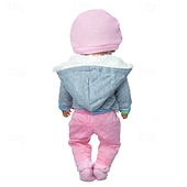 baratos Conjuntos de Roupas e Acessórios para Bonecas-Roupas para Boneca Reborn de Bebê de 17-22 polegadas Menino Boneca Bebê de 17-22 polegadas Pato Amarelo Conjunto de 5pcs Roupas de Boneca Acessórios se adequam a Boneca Bebê Menina de 17-22 polegadas