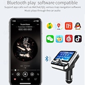 お買い得  車用Bluetoothキット/ハンズフリー-bc32 車用 FM トランスミッター ブルートゥース MP3 プレーヤー ワイヤレス ハンズフリー 1.8 インチ LCD スクリーン付き 携帯電話充電器用