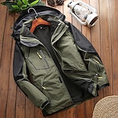 preiswerte Softshell-, Fleece- &amp; Wanderjacken-Herren 3-in-1-Jacken wandern Skijacke Winter Draussen Fleecejacke für Wanderer Winter Draussen warm Wasserdicht Windundurchlässig Abnehmbares Vlies Kapuzenshirt Windbreaker Windjacke Trench Coat