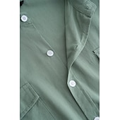 preiswerte Straße-Herren Hemd Leinenhemd Sommerhemd Strandbekleidung Knopfhemd Einfarbig Urlaub Straße Weiß Blau Grün Khaki Langarm Umschlagkragen Sommer Frühling Bekleidung Tasche