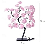 billige Dekorative lys-led rosetre lampe valentinsdag skrivebordslampe bryllup bursdagsfest hjemme soverom nattlys usb-drevet avtakbar valentinsdag dekorasjon nattlys