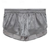 economico Boxer da uomo-Per uomo 1 confezione Biancheria intima Boxer Miscela di fibre chimiche Traspirante Morbido Liscio Vita normale Argento Nero