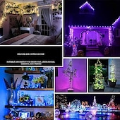 お買い得  USB電源-LEDストリングライト USB電源 5m-50LED/10m-100LED/12m-120LED マルチカラーフェアリーライト 色が変わる 4モード 防水銅線ライト リモートタイマー付き 屋内ガーデンパーティー用