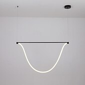 economico Luci a sospensione-lampada a sospensione lineare sottile in metallo con tubo lungo e paralume in silicone lampada a sospensione a led lampade a goccia nere a flute 110-240v