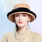 ieftine Pălării Party-Palarie 100% Lână Pălărie Vară Pălărie Nuntă Petrecere ceai Elegant Nuntă Cu Funde Despicare Diadema Articole Pentru Cap
