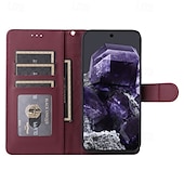 お買い得  その他のスマホケース-電話 ケース 用途 ピクセル9プロ Pixel 8 Pro Pixel 8 ピクセル9 Pixel 7 Pro フリップカバー スタンド付き リストストラップ付き カード挿入口 レトロ風 TPU PUレザー
