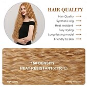 preiswerte Trendige synthetische Perücken-synthetische Cosplay-Perücke, lange, trendige Perücke, hitzebeständige Faser, verworrenes, lockiges Haar, natürlich aussehend, leicht anzubringende Perücke für Frauen, Party, Cosplay, Halloween