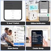 economico Elettrodomestici-tuya termoigrometro wireless wifi termometro igrometro temperatura umidità tester sensore supporto per alexa google