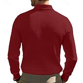 cheap Men&#039;s Classic Polo-Men&#039;s Corduroy Shirt Golf Shirt Work Casual Lapel Long Sleeve Basic Modern Solid Color Buttons Spring &amp;  Fall Regular Fit Wine Black White Yellow Sky Blue Light Grey Corduroy Shirt