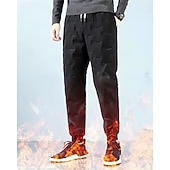 abordables pantalons décontractés-Men's Sherpa Fleece Pants Sweatpants Joggers Trousers Pocket Drawstring Elastic Waist Plain Comfort Warm Sports Outdoor Daily Fashion Casual Black 1# Black Micro-elastic