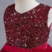 levne Párty šaty-Děti Dívčí Šaty na párty Pevná barva Bez rukávů Výkon Vánoce Narozeniny Kravatový uzel Krásná Sladký Polyester Maxi Šaty na párty Swingové šaty Áčkové šaty Léto 4-12 let Světlá růžová Fialov