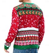 preiswerte Herrenpullover-Herren Jacquard-Pullover Hässlicher Weihnachtspullover Pullover Weihnachtspullover Stricken Drache Rundhalsausschnitt Weihnachten Strickware Party Weihnachten Bekleidung Winter Frühling &amp; Herbst Rote