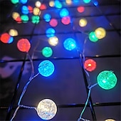 olcso Elemmel működő-3 m-es 100 led akkumulátoros tündérgömb lámpák, vízálló kültéri golyósoros fényfüzér karácsonyfára, kertre, karácsonyi dekorációra