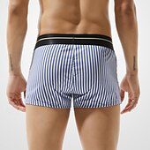 economico Boxer da uomo-Per uomo 1 pc Boxer Vita elastica 50% cotone Traspirante Morbido Comodo Banda A vita medio-alta Nero Rosso