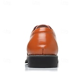 cheap Formal-Men&#039;s Classic Brown Brogue Oxford Dress Shoes – Faux Leather Lace-Up Formal Footwear for Office &amp; Events