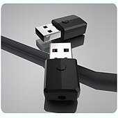 abordables Kit de Bluetooth/manos libres para coche-Receptor Bluetooth 5.0 para automóvil, adaptador auxiliar Bluetooth con cancelación de ruido, receptor de música Bluetooth para estéreo doméstico/auriculares con cable/llamadas manos libres, duración