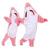 cheap Couples&#039; &amp; Group Costumes-Dinosaur Shark Couples Carnival Costume Kigurumi Pajamas Onesies Kid&#039;s Adults&#039; Men&#039;s Women&#039;s Boys Novelty Funny Costume Theme Party Carnival Mardi Gras Easy Carnival Costume