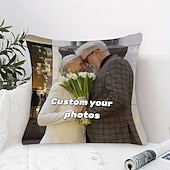 baratos Presentes Personalizados-Capa de Almofada Personalizada de Dupla Face Almofada Decorativa Macia Capa de Almofada Quadrada para Quarto Sala de Estar Sofá Cadeira Presente Personalizado Feita Sob Medida