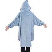 billige Kigurumi-pysjamas-Voksne Helfarge Onesie-pysjamas Oversized hetteteppe Bærbart teppe med lomme Onesie-pysjamas Kigurumi pyjamas søt stil Til Damer og Herrer Karneval Maskerade Tegnefilm