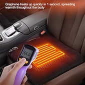 ieftine Husă Scaun Auto-pernă de scaun încălzită de iarnă pentru mașină, încărcare prin usb, pluș moale și gros, reglare a temperaturii în 3 trepte, încălzire rapidă uniformă, sigură, pernă de covoraș anti-alunecare