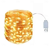 economico Striscie luci USB-2 luci a LED USB, luci fatate impermeabili in filo di rame/argento da 2 m, 3 m, 5 m, 10 m e 20 m per decorazioni natalizie, per matrimoni e feste