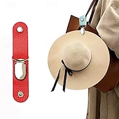 abordables Gorros-Clip de cuero multifuncional para sombreros para viajar y acampar: sujeta el sombrero de forma segura al bolso o al equipaje