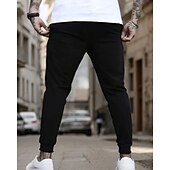 levne Tepláky-Pánské Atletické kalhoty Tepláky Běžec Kalhoty Kapsy Šňůrky Elastický pas Bez vzoru Pohodlné Outdoorové sporty Denní Módní Na běžné nošení Černá Námořnická modř Lehce elastické
