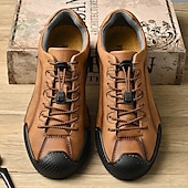 abordables Baskets-baskets décontractées en similicuir marron pour hommes avec lacets élastiques réglables - semelle antidérapante durable, coupe confortable pour un usage quotidien