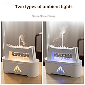 preiswerte Luftbefeuchter und Luftentfeuchter-Diffusoren für ätherische Öle mit Flammen und Regentropfen, Duftdiffusor für die Schlafzimmer-Aromatherapie, Luftdiffusor, Aroma-Defuser, 300 ml, mit zeitgesteuertem, düsterem Niederschlag und Regentropfen