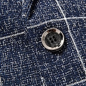 levne Pánské blejzry-Pánské Blejzr Obchod Koktejlový večírek Svatebnívečírek Módní Na běžné nošení Jaro &amp; podzim Polyester Pléd Knoflíky Kapsy Pohodlné Jednořadé Blejzr Černá Bílá Námořnická modř Šedá