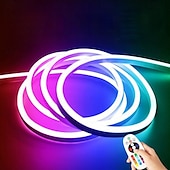 abordables Luces LED de neón-3M 5 m 7m Conjuntos de luces 96 LED 5050 SMD 10 mm 1 Controlador remoto de 24 teclas 1 juego RGB Tiras de Luces LED Fiesta Al Aire Libre Impermeable 220-240 V