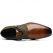economico Semi-formale-scarpe da uomo con cinturino alla caviglia in pelle sintetica e pelle scamosciata bicolore – eleganti scarpe eleganti con fibbia per occasioni formali