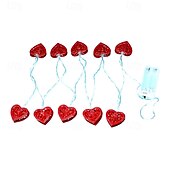 abordables Guirlandes lumineuses à piles-Guirlande lumineuse élégante pour réception de mariage, 1 pièce de 1,65 m à 10 LED, pour la Saint-Valentin, en fer, pour une demande en mariage, un festival, une atmosphère intérieure, une