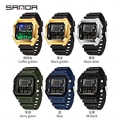 baratos Relógios Digitais-SANDA Masculino Relogio digital Moda Relógio Casual Relógio de Pulso Resistente ao Choque Luminoso Cronômetro Relogio Despertador Contagem regressiva TPU Assista