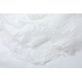 preiswerte Kleider für die Blumenmädchen-kinderkleidung Mädchen Blumenmädchen Kleid Kleid Ärmellos Hochzeit Party Schleife Elegant Vintage Spitze Tüll Maxi 4-13 Jahre Weiß Rosa Rote