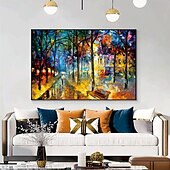 preiswerte Landschaftsgemälde-großes handgemachtes abstraktes Stadtgemälde handgemachtes urbanes Kunstgemälde handgemalte Skyline der Stadt Herbstgemälde New York Skyline Wald Ölgemälde New York City Gemälde Wandkunst abstrakte