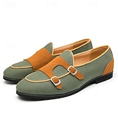 cheap Semi-Formal-Men&#039;s Loafers &amp; Slip-Ons Penny Loafers Suede Nylon Comfortable Slip Resistant Loafer Buckle White Green Color Block