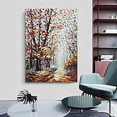 Χαμηλού Κόστους Πίνακες Τοπίων-χειροποίητη ελαιογραφία καμβάς διακόσμηση τοίχου αφηρημένη μικρό δάσος χοντρό μαχαίρι λαδιού πίνακες ζωγραφικής τοπίο για διακόσμηση σπιτιού ρολό χωρίς πλαίσιο χωρίς τεντωμένη ζωγραφική